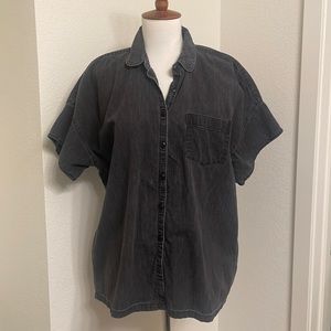 Madewell Black Denim Button Up Shirt